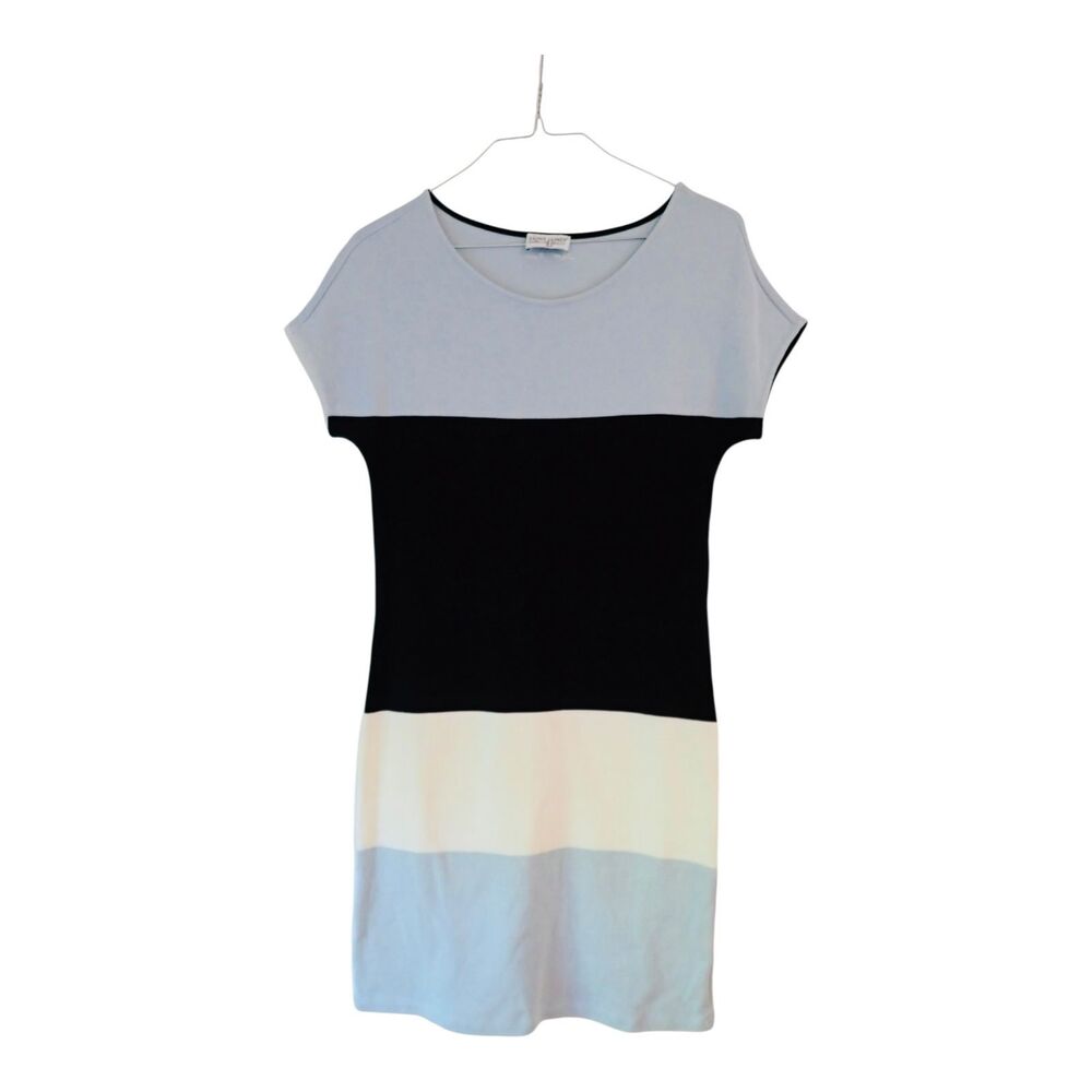 Saint James Isabelle Ballu Dress 8 S Colorblock Short Sleeve Knit Blue Black